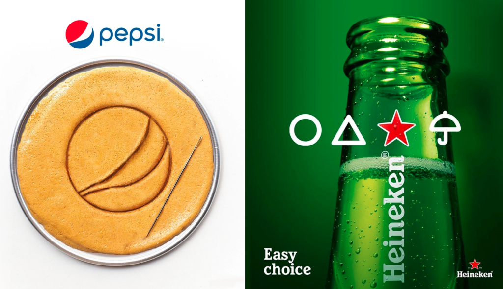 แคมเปญโฆษณาเครื่องดื่ม Pepsi และ Heineken ตามซีรีย์ Squid Game